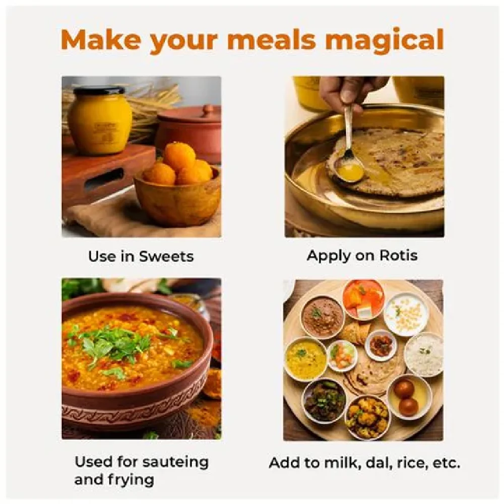 Anveshan A2 Desi Hallikar Cow Ghee - Vedic Bilona Churned From Curd, 1 L Glass Jar-6.webp